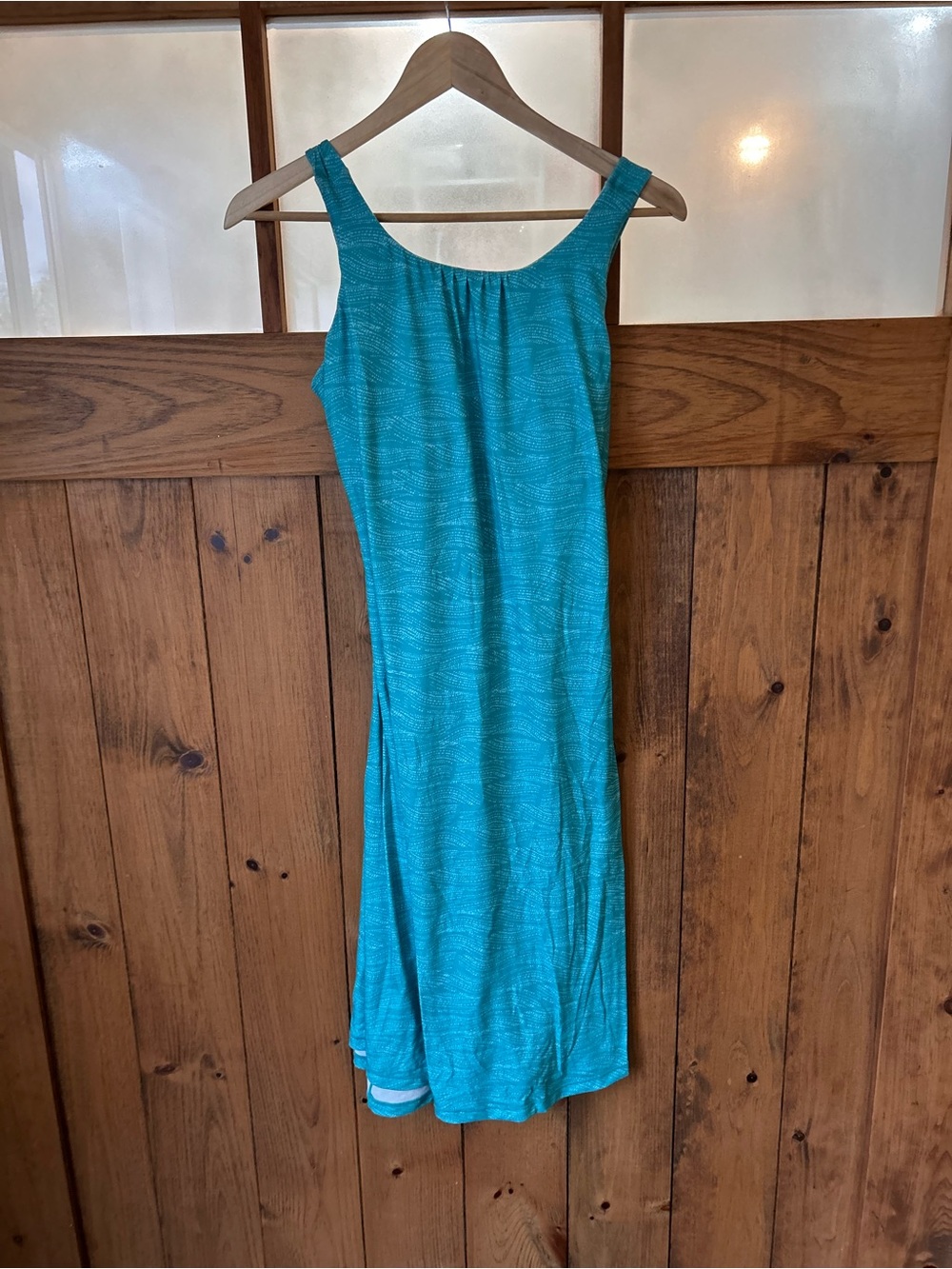 Prana Teal Performance Tank with Micro Dot Pattern